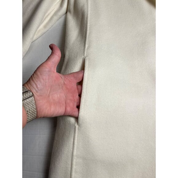 Gap Womens Wool Blend Ivory Button-Front Long Coat Size Large preppy classic - Picture 8 of 13